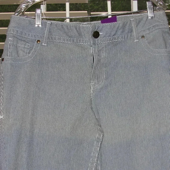 NWT LANE BRYANT Blue/White Stripe Skinny Jeans 16 - Picture 2 of 6